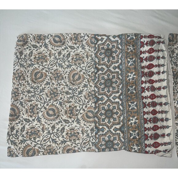 Pottery Barn Selena Kalamkari King Size Cotton Duvet Cover & Two Standard Shams - Picture 10 of 13